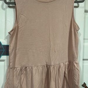 Nine West Cream Peplum Tank Top Sleeveless